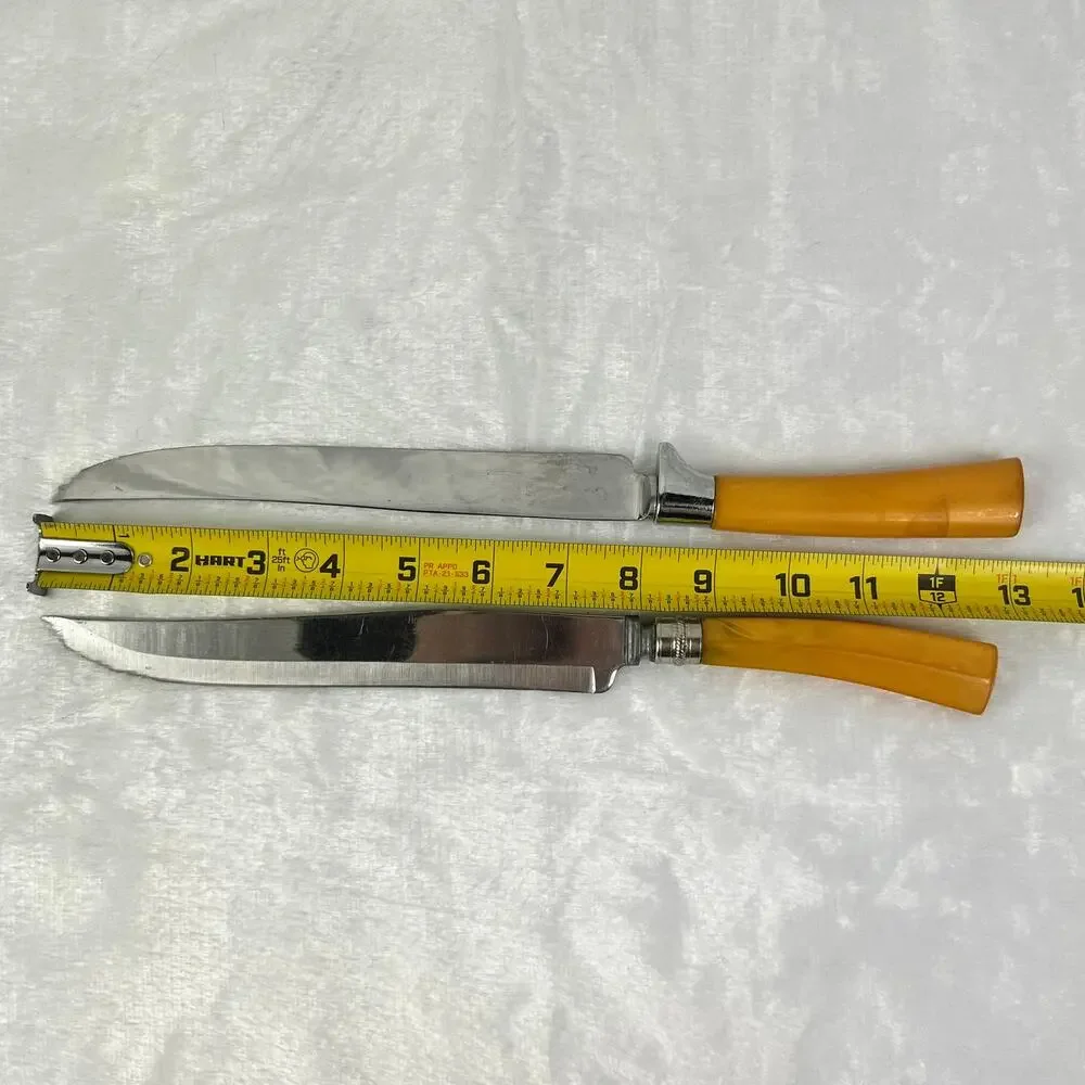 Washington Forge Bakelite Handle Carving Knives Lot of 2 Vtg 11.5